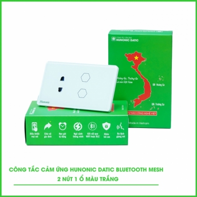 Công tắc cảm ứng 2in1 Bluetooth Mesh HUNONIC Datic màu trắng Công tắc cảm ứng 2in1 Bluetooth Mesh HUNONIC Datic màu trắng