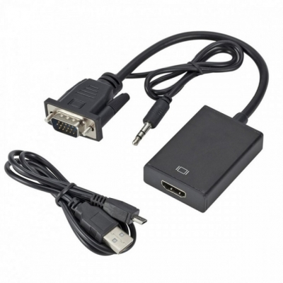 Bộ chuyển đổi VGA sang HDMI không điện, có audio Bộ chuyển đổi VGA sang HDMI không điện, có audio